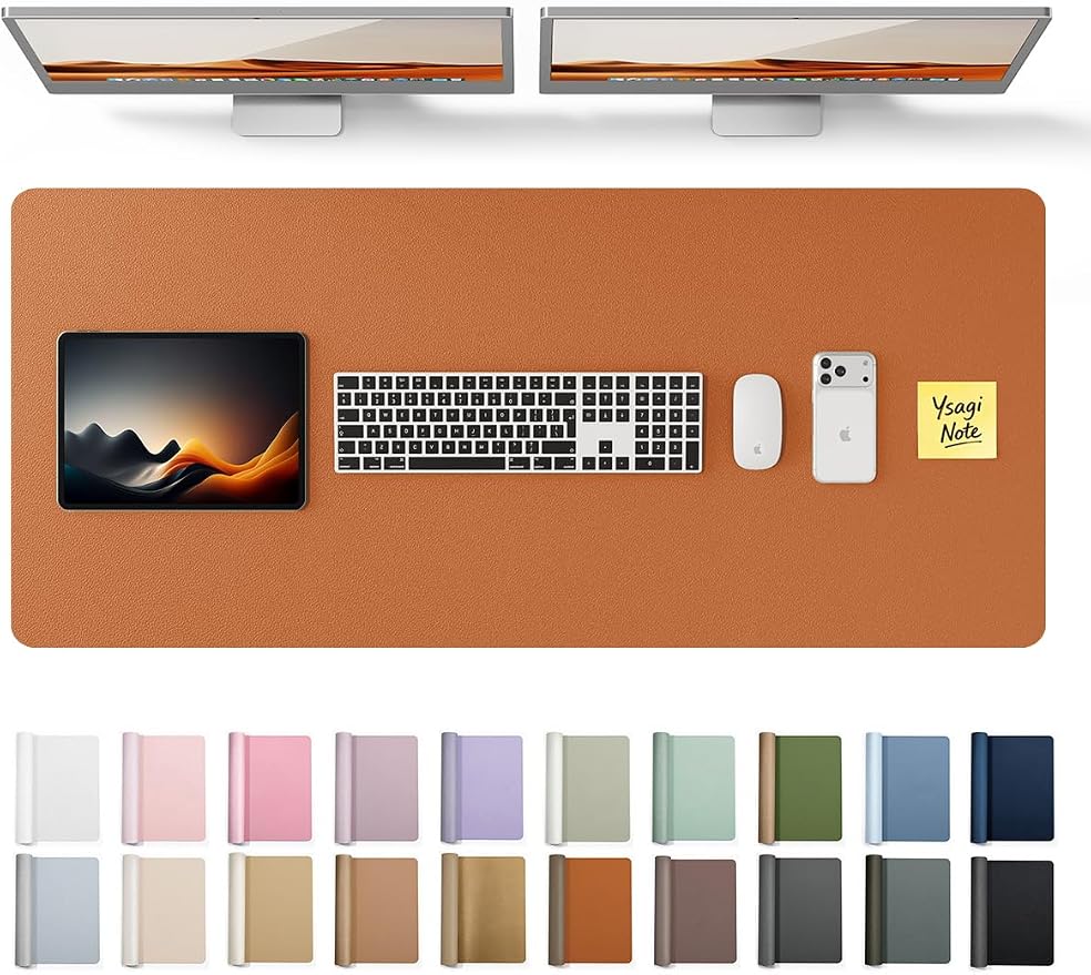 YSAGi Leather Desk Protector, Office Mat, Large Mouse Mat, Non-Slip PU Leather by YSAGi