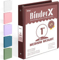 BinderX Extra Durable 3 Ring Binder, Round Ring 1 Inch, Fits 175 Sheets by Sooez