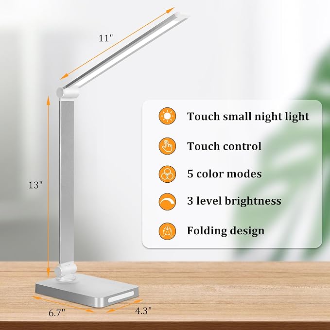 Dott Arts LED Desk Lamp with USB Ports, Touch Desk Lamps - Image 3