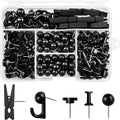 260 Pcs Push Pins Set 5 Styles Black Thumb Tacks Cute Push Pins by koorito