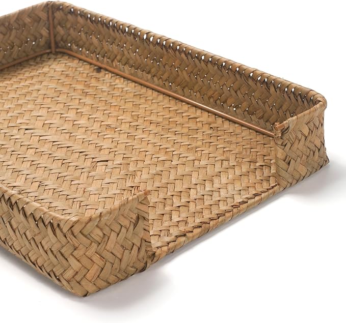Seagrass Letter Tray, Woven Desk Tray, Wicker Desk Organizer, A4 Paper - Image 2