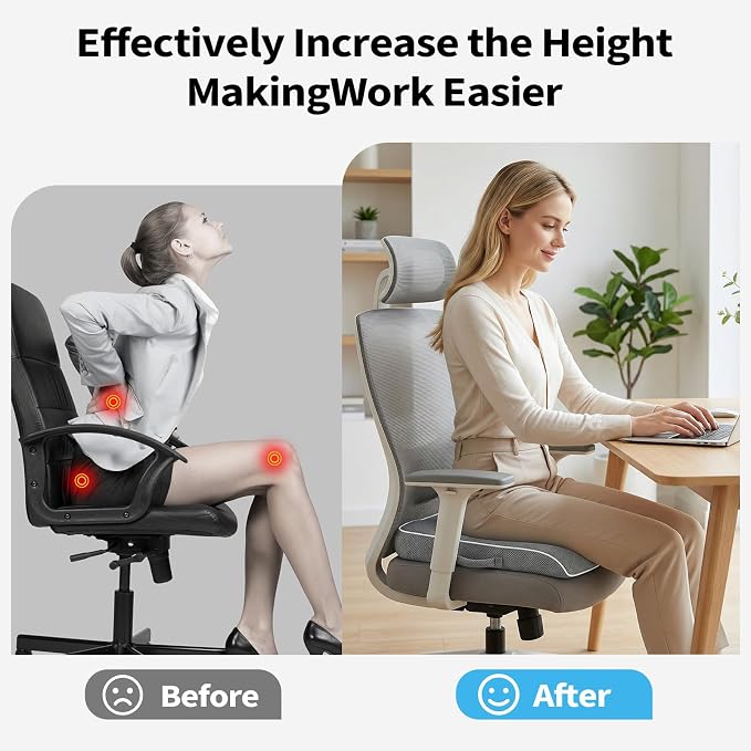 Large Memory Foam Seat Cushion, Non-Slip Cover Chair Pad - Image 6