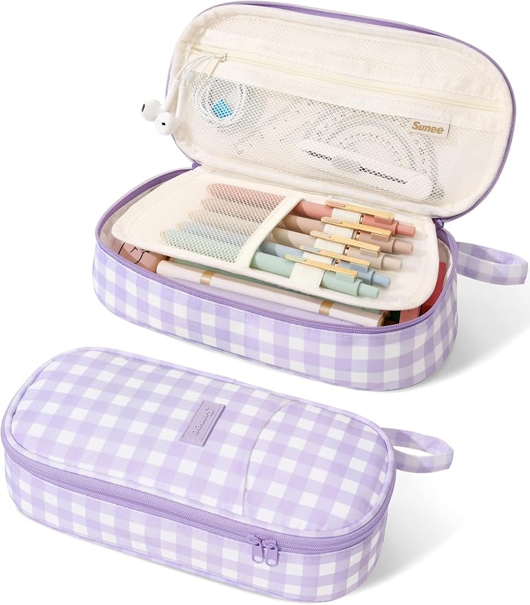SUNEE Cute Pencil Case, Large Colored Pencil Pouch, Aesthetic Pen Bag by SUNEE
