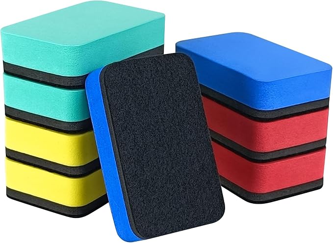 Dry Erase Eraser, 8 Pack Magnetic Whiteboard Erasers, Rectangle Dry Erase Board by Xloey