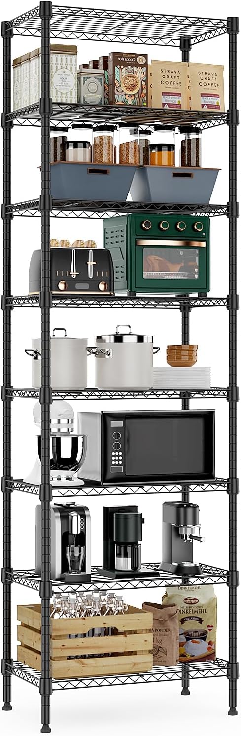 M MZG 8 Tier 2000 lbs Storage Rack Metal Wire Shelving Unit, Storage Standing by MEIGAOPLASTICANDMETALHKCOLIMITED