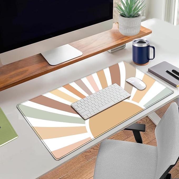 Boho Desk Mat, Sunshine Large Mouse Pad, XXL Mousepad Long Laptop Keyboard Mat - Image 4