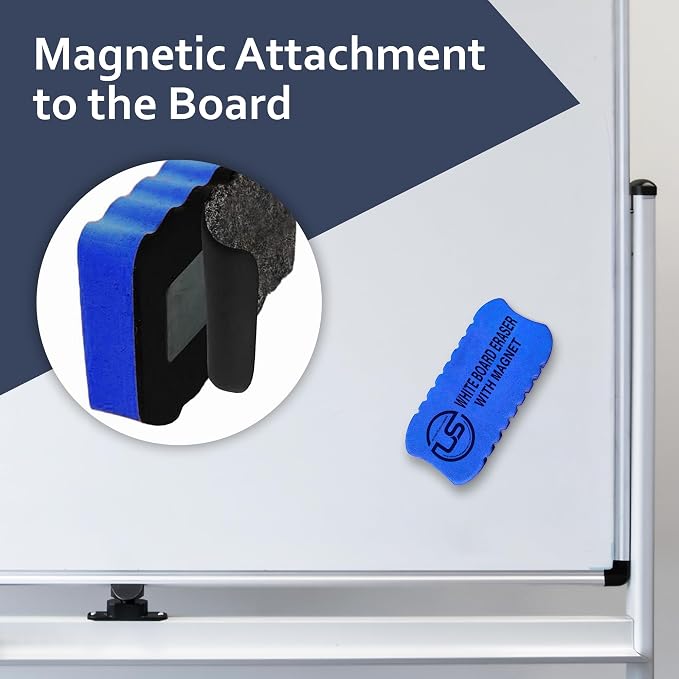 Magnetic Dry Erase Eraser 2 Pack Felt Whiteboard and Glass Board Cleaner | Use: - Image 4