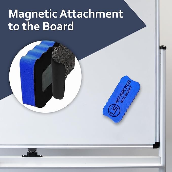 Magnetic Dry Erase Eraser 8 Pack Felt Whiteboard and Glass Board Cleaner | Use: - Image 4