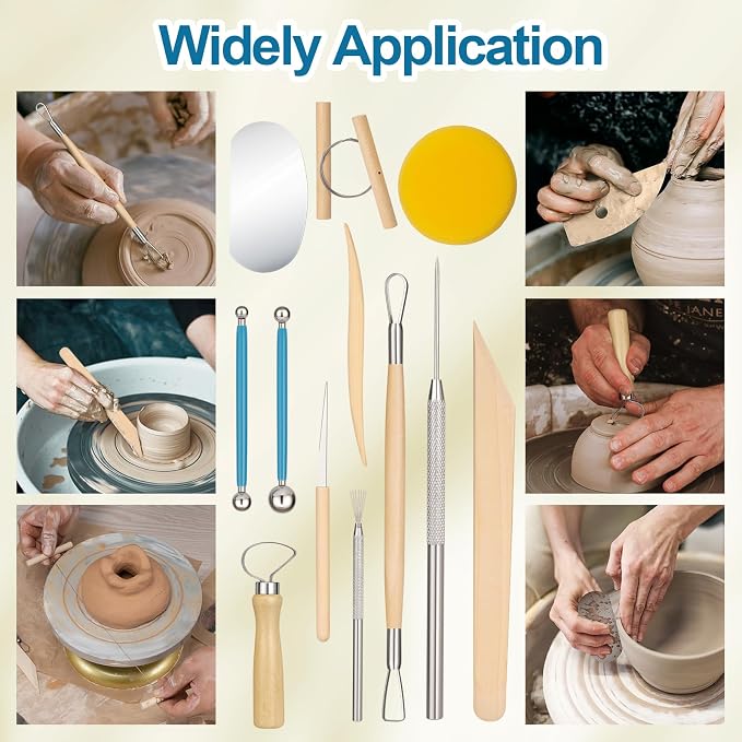 Amrules Clay Tools Kit, Practical Polymer Sculpting Tool Kit, Air Dry Clay Tool - Image 7