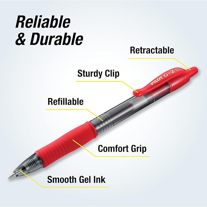 Pilot G2 Premium Refillable and Retractable Rolling Ball Gel Pens, Fine Point - Image 3