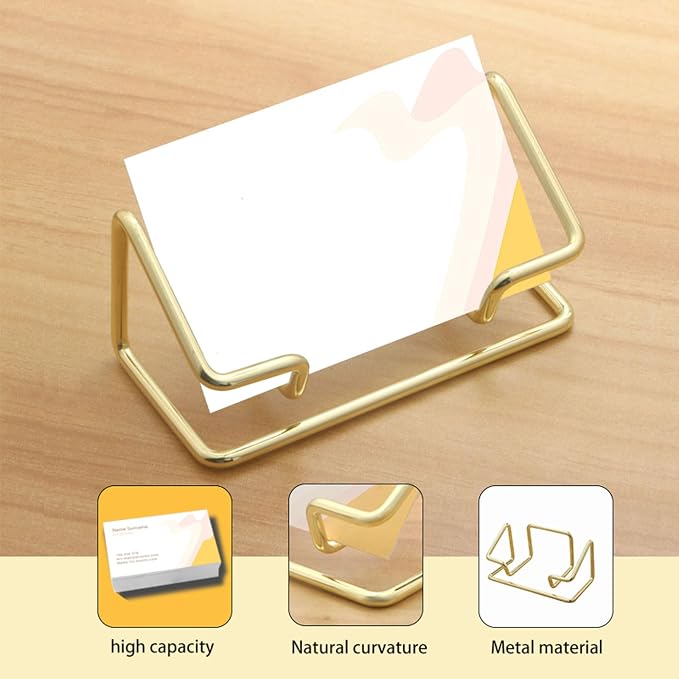 2 Pack Business Card Holder Desk，Metal Business Card Holder Display, Business - Image 7