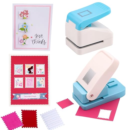 2Pcs /Set 1.1x0.9/1x0.8 Postage Stamp Embossing Punch; Punches Score Tools by BAOFALI