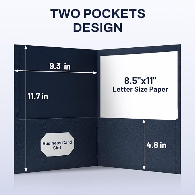 SUNEE Two Pocket Folders, 100 Pack File Folders - Image 4