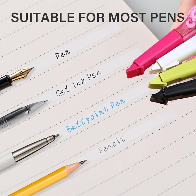 Correction Tape Pen, 10-Count Pack, 19.69ft Each, Dry Instantly, Stretch - Image 5