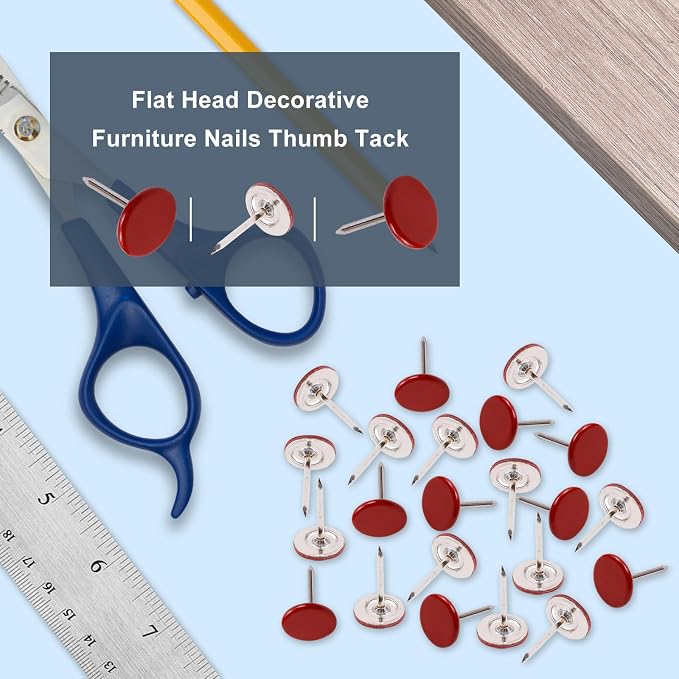 100Pcs Flat Head Upholstery Tacks Home Furniture Decor Tacks Upholstery Nails - Image 4