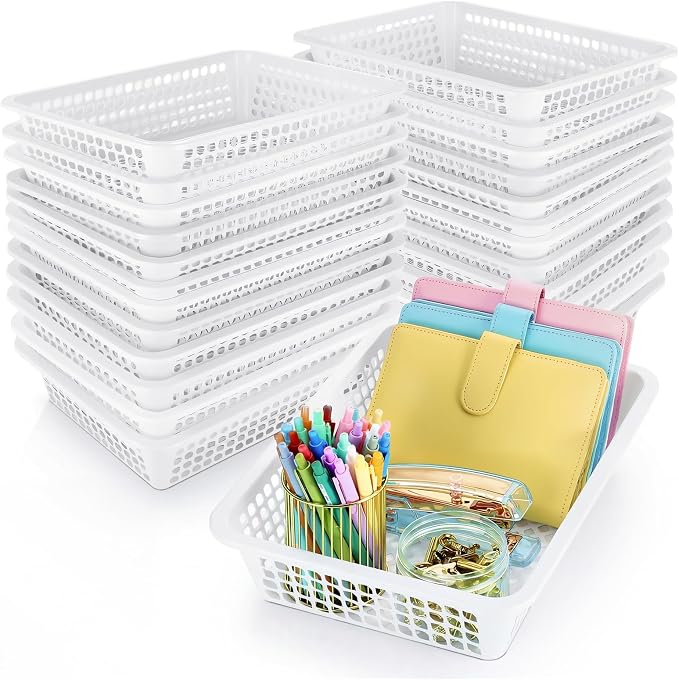 Zhehao 24 Pcs Paper Organizer Basket Bulk 13.6 x 10.2 x 3.3 Inch Classroom by Zhehao