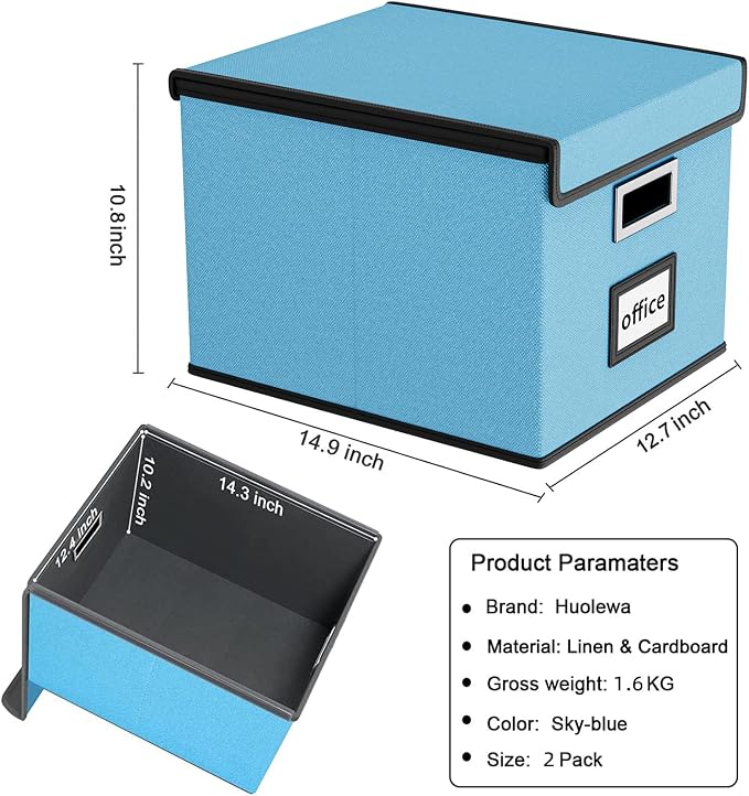 Decorative File Organizer Document Storage Boxes - Image 6