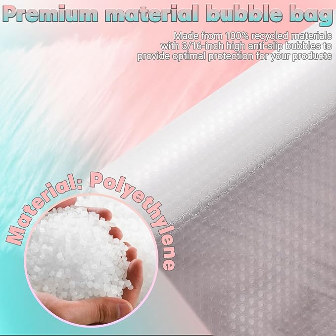 12 in x 60 ft Clear Bubble Cushioning Wrap, 4Roll Protective Bubble Packing Roll - Image 3