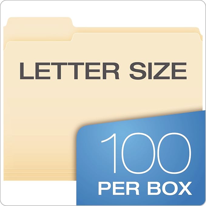 Pendaflex File Folders, Durable Manila Folders, Letter Size, 3 Top Tabs - Image 7