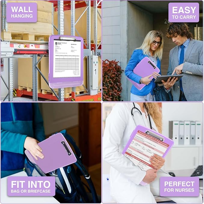 Sooez Clipboard with Storage, Clip Board 8.5 x 11 with Pen Holder, Plastic - Image 7