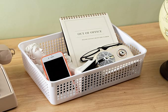 Eslite A4 Size Plastic Storage Basket, Desktop File Paper Letter Organizer Tray - Image 2