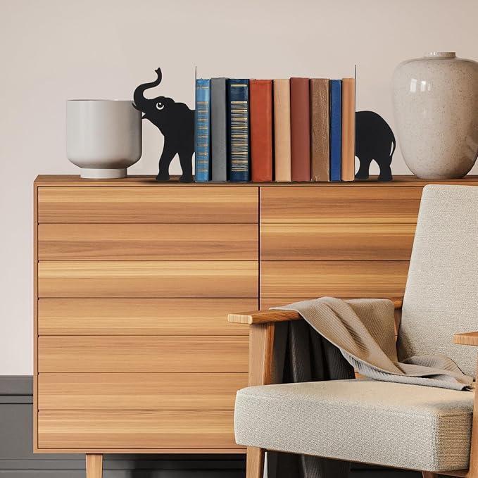 Geelin Elephant Metal Bookends Set of 2 Styles Book Ends - Image 4