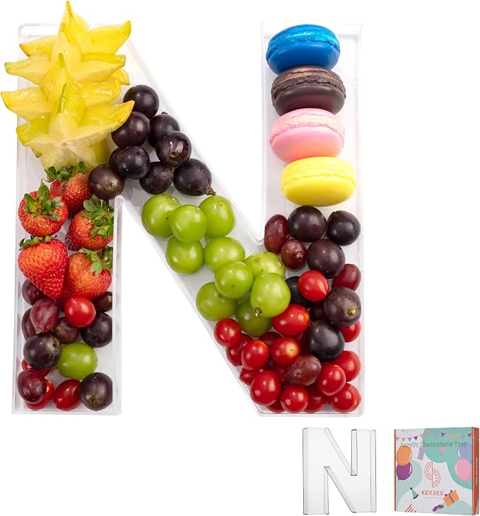 11" Clear Acrylic Letter & Number Charcuterie Tray-Reusable Fillable Alphabet by kevjes