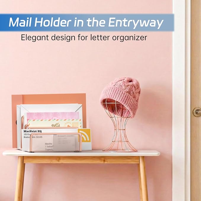 Mail Organizer Countertop with 5 Slot, Metal Mail Holder - Image 3