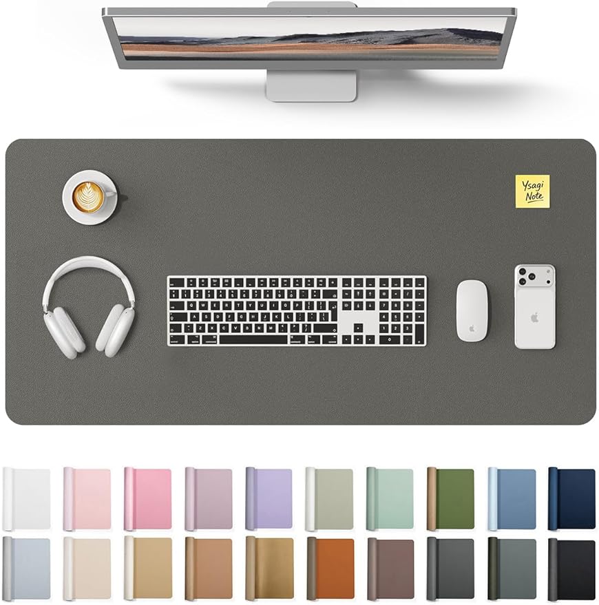 YSAGi Leather Desk Protector, Office Mat, Large Mouse Mat, Non-Slip PU Leather by YSAGi