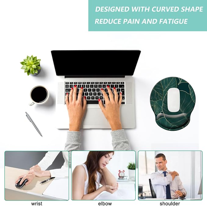 Mouse Pad with Wrist Support, Ergonomic Mouse Pad with Memory Foam Wrist Rest - Image 4