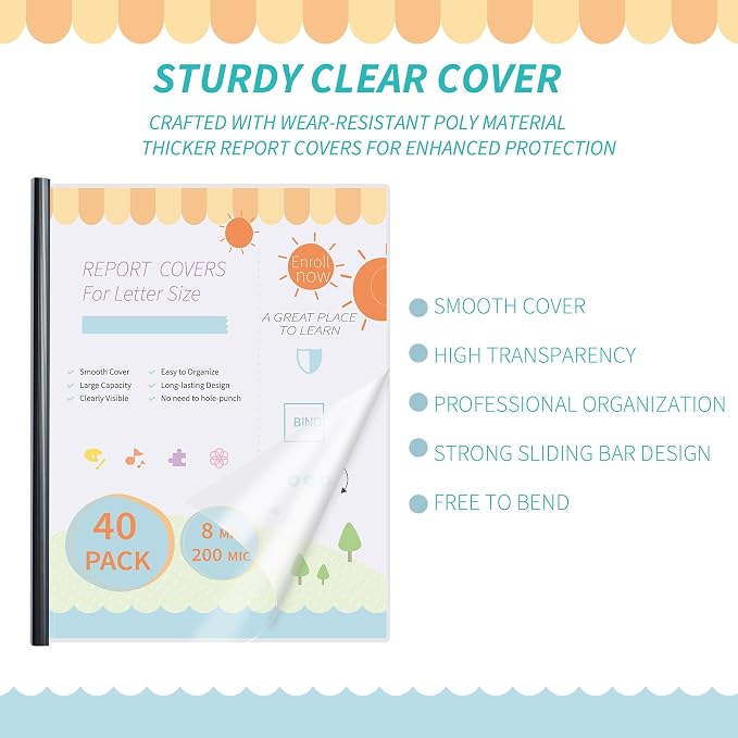 Binditek 40 Pack Heavyduty Clear Report Covers - Image 3