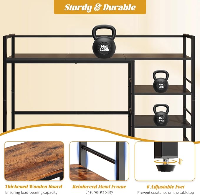 HavenlyYouth Desk Shelf, 45.4 Inch Wood Desk Organizer Shelf - Image 7