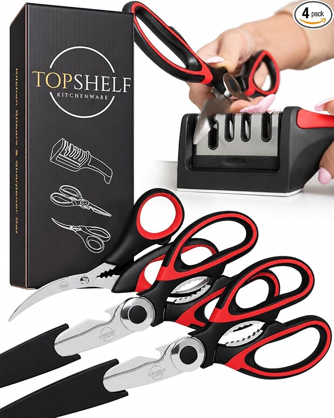 Heavy Duty Kitchen Shears With Sharpener by Unknown