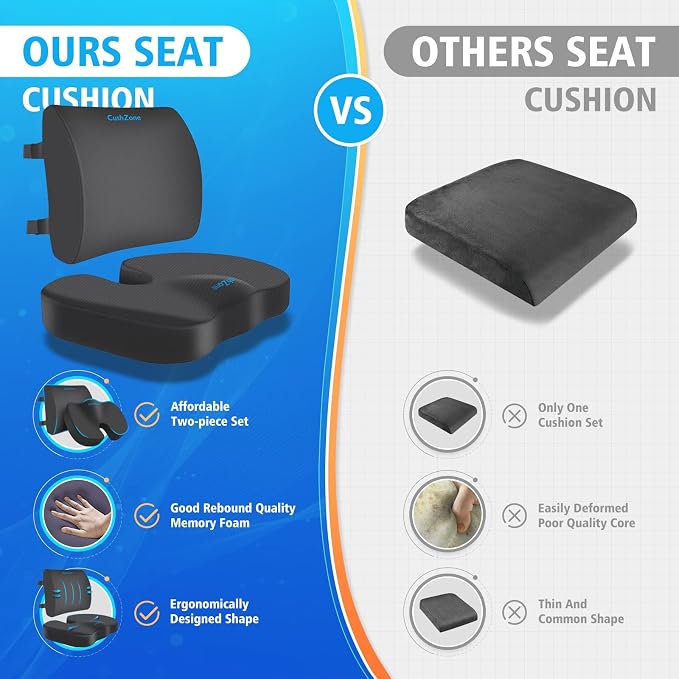 CushZone Seat Cushion, Lumbar Support Pillow - Image 7