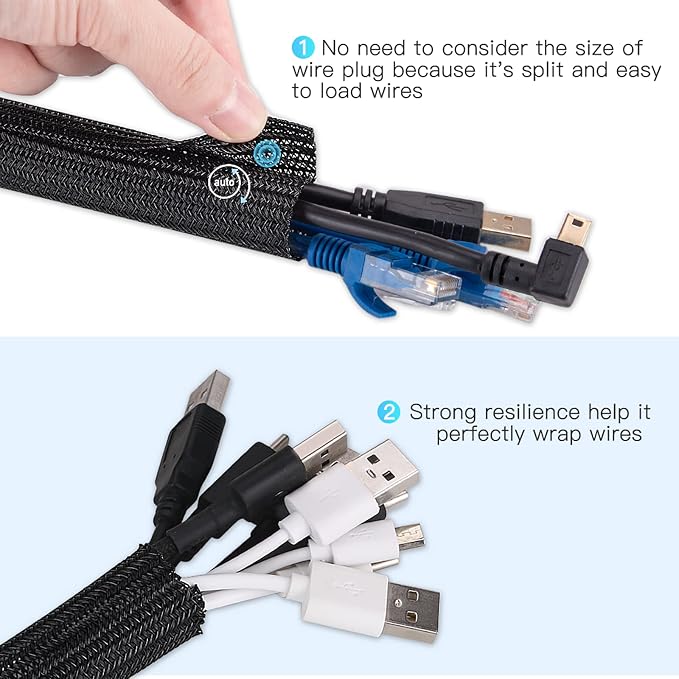 AGPTEK Cable Sleeve, 25ft - Image 3