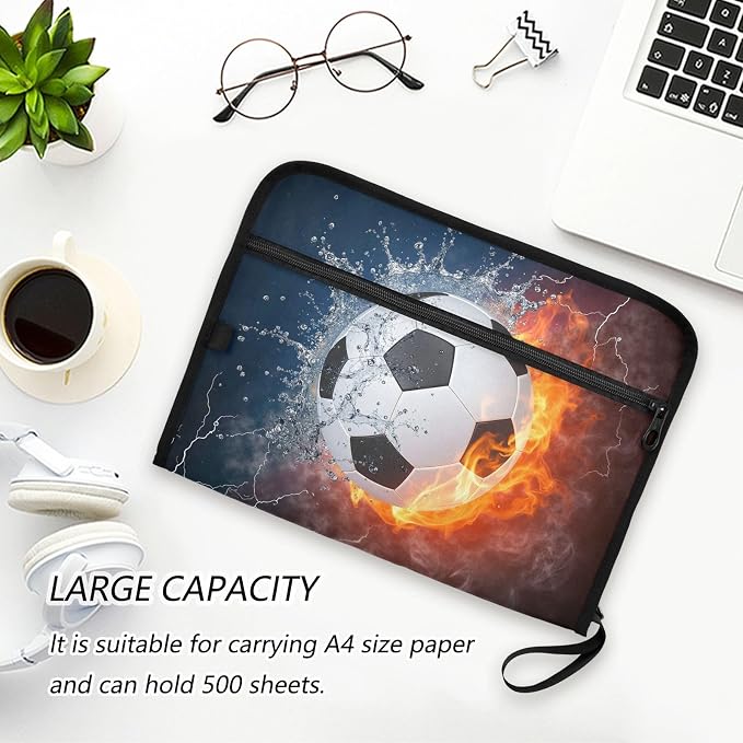 Expanding File Folder Soccer Water Fire Football Accordion File Organizer 13 - Image 5