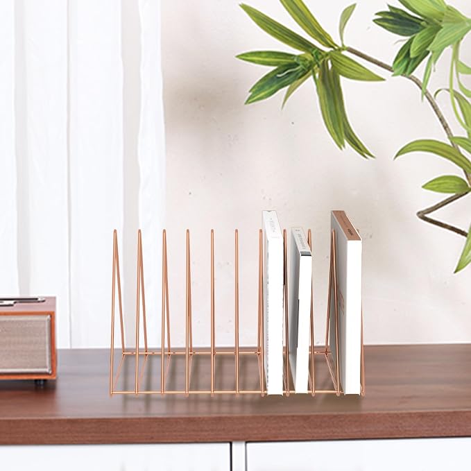 Urban Deco Triangle Desk Organizers Metal Wire Magazine Holder 10 Sections - Image 2