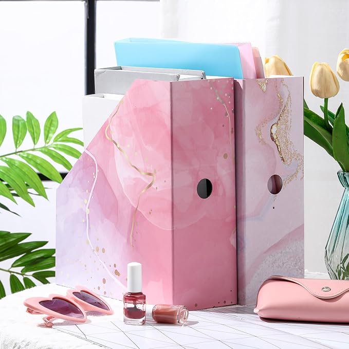 PerKoop 12 Pcs Decorative Magazine File Holders Floral Foldable File Folders - Image 5