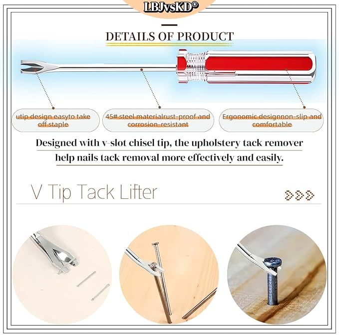 Upholstery Carpet Staple Remover and Nail Puller Remover Tool Set - Image 4