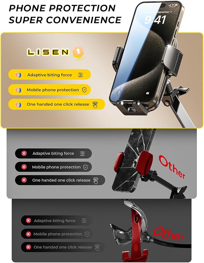 LISEN Gooseneck Phone Holder for Bed Desk Cell Phone Stand for Desk Bed Gaming - Image 9