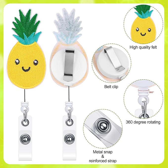 Zonon 8 Pcs Nurse Badge Reels Pediatric Badge Reels Cute Felt Retractable Funny - Image 3