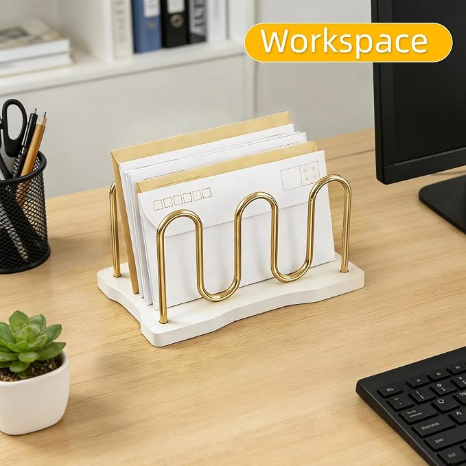 Mail Holder Organizer Countertop, Metal Mail Sorter - Image 8