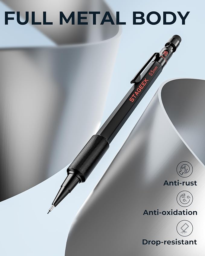 STAGEEK 0.5mm Mechanical Pencil Set, Weatherproof Artist Pencils - Image 3