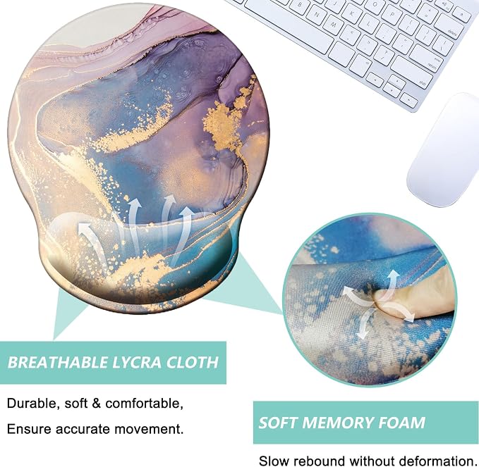 Mouse Pad with Wrist Support, Ergonomic Mouse Pad with Memory Foam Wrist Rest - Image 3