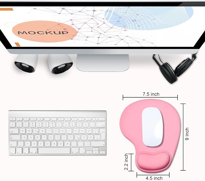 JIKIOU Mouse Pad, 2 Pack Ergonomic Mouse Pads - Image 3