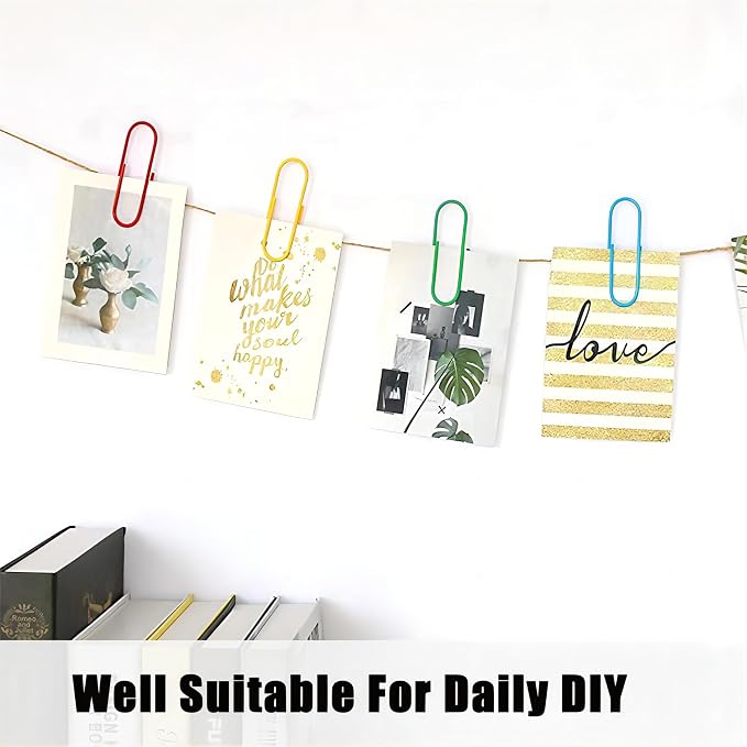 50 Pack 4 Inches Jumbo Paper Clips, Vinyl Coated Multicolored Extra Large Mega - Image 6