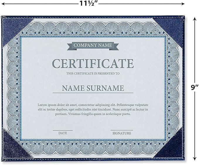 Navy Faux Leather Certificate Holders - Image 2
