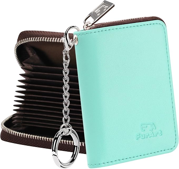 FurArt Zipper Wallet Women, RFID Blocking Credit Card Wallet, Business Card by FurArt