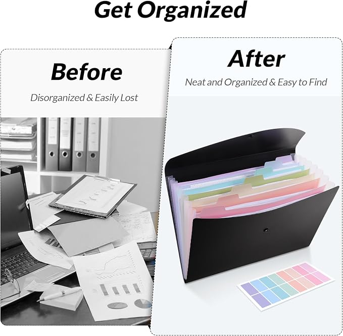 SKYDUE Cute Accordion File Organizer, Expanding File Folder - Image 7