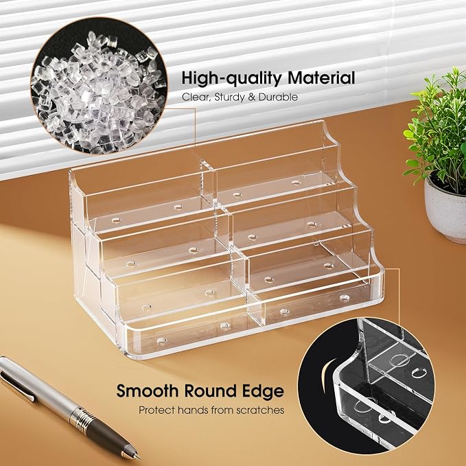 MaxGear Acrylic Business Card Holder, Desktop Card Display Stand, 8 Pockets | - Image 4